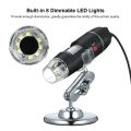 USB Digital Microscope 1600X Magnification Camera 8 LEDs with Stand Portable Handheld Inspection Magnifier. 