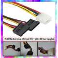 4 Pin IDE Male Molex to Dual SATA Female 15 Pin Y Splitter HDD Power Supply Cable. 