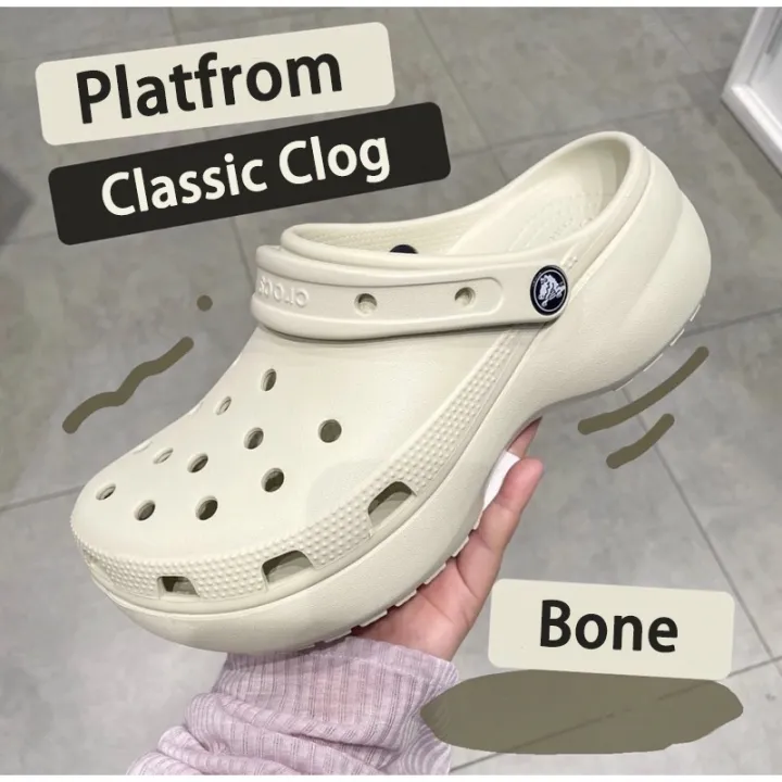%E3%80%90ALLGOOD%E3%80%91croc%20WOMEN'S%20CLASSIC%20PLATFORM%20CLOG%20bone%20color%20Beach%20Shoes%20Soft%20As%20Clouds%204.1cm%20Heightened%20Thick-Soled%20Slippers#206750%20-%20Image%204