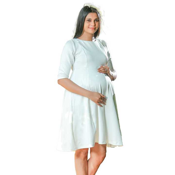 Pregnant frocks Maternity frocks Maternity Wear Maternity Dresses become a mother Office Wear White Dress by LISH by Baby Bucket