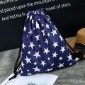 Plain Back Bag Denim Fresh Men's and Women's Backpacks Little Korean Style Draw Beam Free Shipping Book Canvas Backpack Pocket ﹄. 