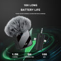 Lavalier Microphone with Live Monitoring/Audience Avoidance, Reverb Mute Noise Cancelling Mini Bluetooth Clip-On Microphone for iPhone iPad Mobile Phones. 