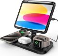 4-in-1 Wireless Charging Station for iPhone, Earbuds & Smartwatch. 