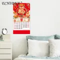 Traditional Lunar Calendar 2024 Blessing Word Wall Calendar Monthly Ornament for Chinese New Year Tearable Hanging Decoration Southeast Asian Buyers' Choice Year of the Dragon Wall Calendar. 
