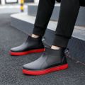Rain Boots Waterproof Stylish Water Shoes Men's Rain Boots Short Tube Mid Tube Kitchen Anti-Slip Rubber Shoes Lightweight and Extra Thick Summer Rubber Boots. 