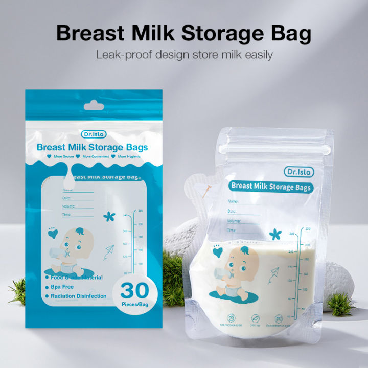 Vorix Dr.isla 250ml/30Pcs Breast milk storage bag Disposable small capacity frozen milk storage bag BPA Free