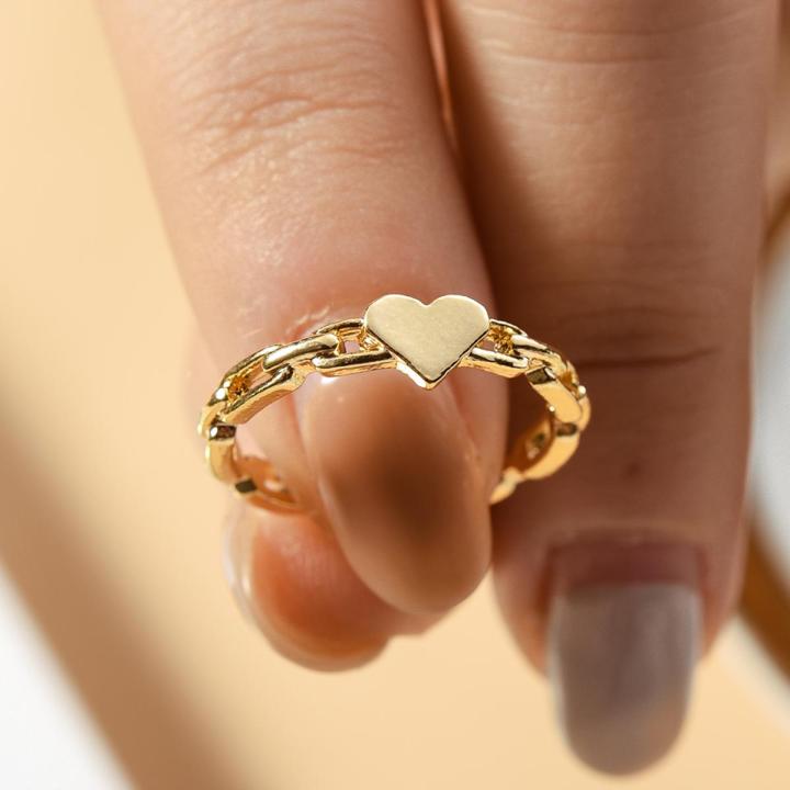 Hollow Heart Rings for Women Stainless Steel Open Adjustable Engagement Wedding Ring Female Jewelry Birthday Gift