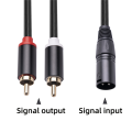 XLR To Dual RCA Audio Cable A1 XLR Male 3 Pin To Dual RCA Male Plug Stereo Audio Cable Amplifier Mixing Plug AV Cable 1M. 