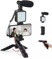 Video Making Vlog Gimble / Tripod Kit AY-49 With Microphone and And Light For Live Broadcast | YouTube | TikTok | Online Meeting. 