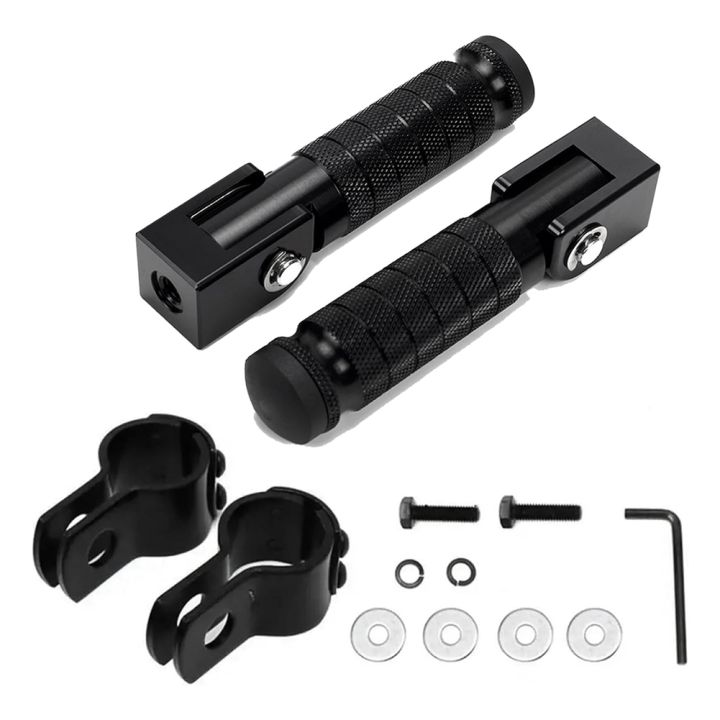 M8 Motorcycle Foot Pegs 90 Degree Foldable Footpegs CNC Anti-Skid Footrest Universal for