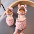 Girls' shoes summer new little girl baby princess children's Baotou soft-soled crystal style girls' sandals. 
