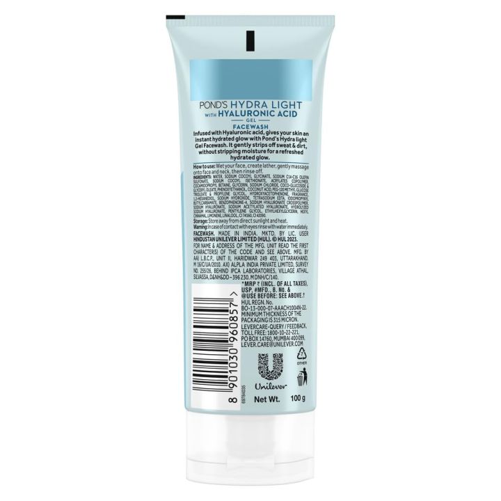 POND'S%20Hydra%20Light%20hyaluronic%20acid%20hydrating%20gel%20facewash%20hydrate%20and%20glow%20100g%20FROM%20INDIA%20(SAM)%20-%20Image%203