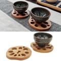 Wooden placemat Lotus root slice coasters   Irregular Solid wood Cup mat Table mat for Home decor  Dining table  Kitchen  Tea party Restaurant. 