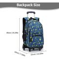 【Selangor Ready Stock】Ivyh 6 Wheels Trolley Backpack Nylon Fabric Outdoor Travel Large Bag for Men, Boys, Black Series Casual School Bags. 