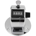 Round Base 4 Digit Manual Hand Tally Mechanical Palm Click Counter. 