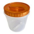 Soap Powder Bucket 2.5kg can put High Quality Durable Attractive Transparent Plastic Curry Biscuit Grain Food Storage Container with Very Good Sealed ORANGE GOLD Lid Fully Air Tight Ants cannot enter. 