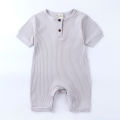 Baby Summer Jumpsuit Newborn Cotton Short Sleeves Romper Fashion Infant Solid Color Bodysuit For Boys Girls. 