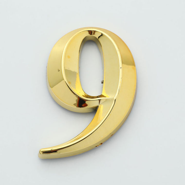 【Miga Plaza】dongxing 1pc Height 5cm Golden Home Sticker Address Door Label Gold Modern House Number