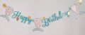 Mermaid Tail Happy Birthday Banner Large Size. 