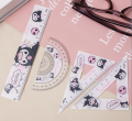 4 in 1 Cute Cartoon Ruler Stationery Set Multifunctional Combination Ruler Ruler Triangle Protractor Drawing. 