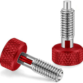 OYPFXMI 2 Packs Red Hand Retractable Spring Plunger with Knurled Handle M6 Type for Rolling Toolbox. 