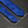 Ricnais 5cm For Man Blue Black Stirped Waterproof Necktie Paisley Men Skinny Neck For Wedding. 