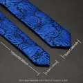 Ricnais 5cm For Man Blue Black Stirped Waterproof Necktie Paisley Men Skinny Neck For Wedding. 