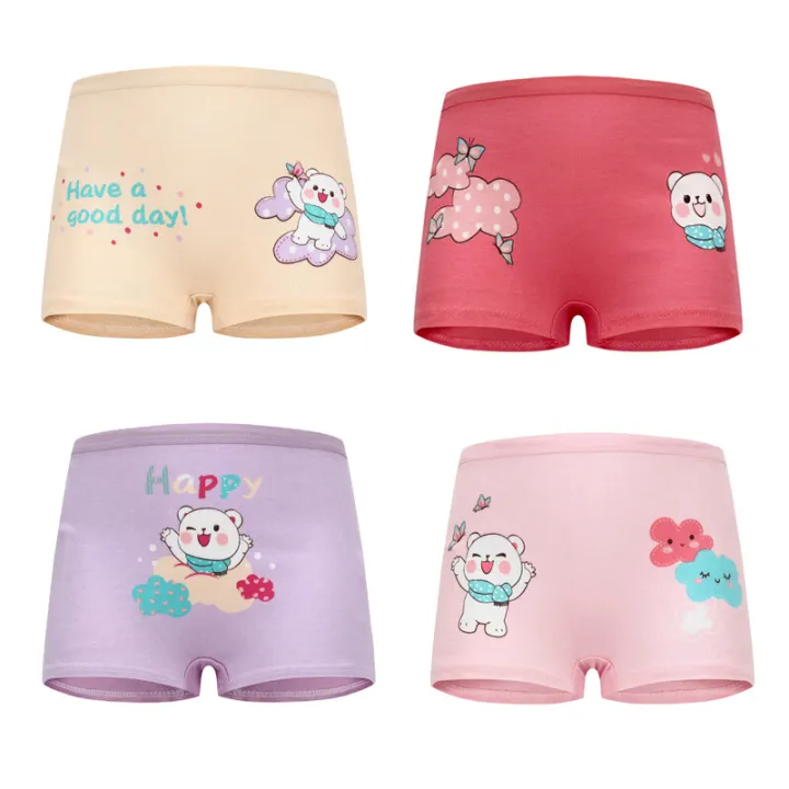 SMY%204%20Pieces/Lot%202-12Y%20Children%20Underwear%20High%20Quality%20Cotton%20Girls%20Panties%20Cute%20Cat%20Pattern%20Kids%20Boxer%20Briefs%20Child%20Soft%20girl%20Pants%20-%20Image%204