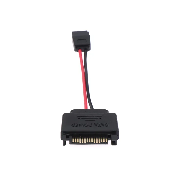 New%201pc%20Sata%2015-Pin%20Male%20To%20Sata%206-Pin%20Female%20Slimline%20Power%20Adapter%20Cable%2020awg%20Lap%20Optical%20Drive%20Cable%20-%20Image%202