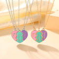 1 Set BFF Necklaces For Sister BFF Birthday Friendship Jewelry Gifts Best Friend Forever Necklace For 3 Girls Matching Heart Pendant. 