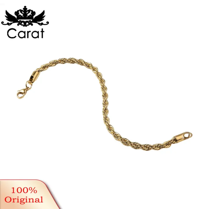 Carat Men Stainless Steel Bracelet Stylish Unisex Twisted Chain Bracelet Hip Hop Stainless Steel Jewelry for Rock Stars Singers Partygoers Anti-rust Polished Finish Perfect for Clubbing Events Stainless
