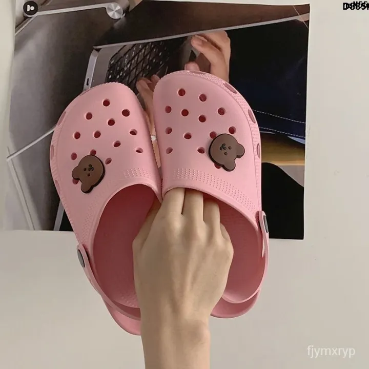 Korean%20Style%20Students'%20Shoes%20Women%20%E3%80%8B%20Hole%20Shoes%20Nurse%20Fashionable%20Outsole%20Slippers%20ins%20Closed%20Toe%20Cute%20Cool%20Non-Slip%20%EF%B9%9F%20-%20Image%202