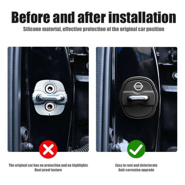 2/4pcs%20Silicone%20Car%20Door%20Lock%20Buckle%20Protector%20Cover%20For%20Nissan%20Nismo%20Juke%20Note%20Versa%20Almera%20X-Trail%20Xterra%20Qashqai%20Accessories%20-%20Image%205