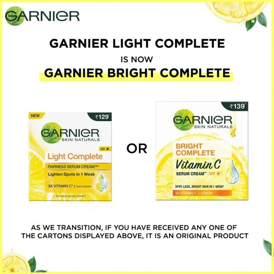 Garnier_Skin%20Naturals%20Light%20Complete%2023G%20Bright%20Complete%20Uv%20Fairness%20Serum%20Cream%20100%25%20Originals%20Face%20Cream%20-%20Image%203