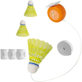 Badminton Training Tool, Badminton Rebound Trainer Elastic Badminton Trainer Set Portable Badminton Training Device A. 