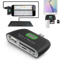 OTG/TF/SD Smart Card Reader Adapter with Micro USB Charge Port Multi-functional HUB Docking Station(Black Color). 