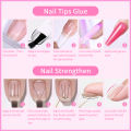 New BORN PRETTY 6 IN 1 Nail Glue Gel 15ML for Acrylic Nails Soak off Base Gel Top Coat UV Extension Nail Gel False Nail Tips Gel. 
