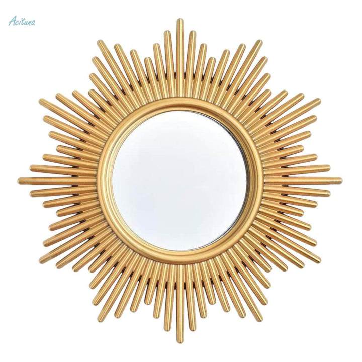 Wall Hanging Mirror with Chain Bedroom Gold Frame Home Bathroom