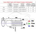 【GlobalTrendz】100X Ultra-Bright Round Tri-Color water clear 4pin Min F5 5mm RGB Common Anode LED Red Green Blue Emitting Diodes Led Lamp Bulb. 