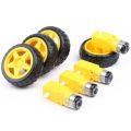 [8PCS] 3-6V TT Gear Motor & Plastic Tire Wheel for Diy Arduino Smart Car Robot Intelligent Car Chassis Four Drive Car. 