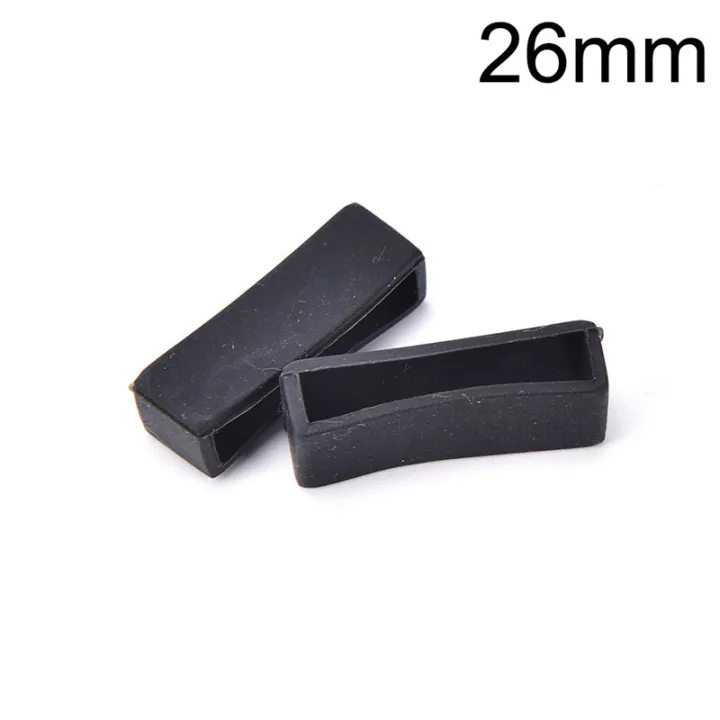 【ZIME】Variety 2pcs 14mm-26mm Rubber Silicone Watch Band Loop Strap Small Holder Locker Keeper  14mm