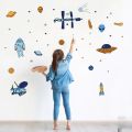 Spaceship Space Rocket Flying Saucer Alien Wall Stickers For Kids Rooms Bedroom Decorations Wallpaper Mural Art Decals Stickers. 
