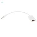 2xAUX 3.5mm Male Audio Jack to USB 2.0 A Female OTG Cable for Music MP3 U Disk. 