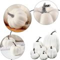 Halloween White Artificial Pumpkin Decoration Foam Pumpkin Desktop Core Thanksgiving Halloween Decoration 14 Pieces. 