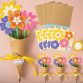 Flower Bouquet Craft Kit DIY Flower Paper Craft Kit Artificial Flowers Craft Kit for Mothers Day Thankful Gift. 