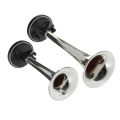 2PCS Black Air Horn Dual Trumpet Air Pump Air Horn Pipe Car Truck Train Boat. 