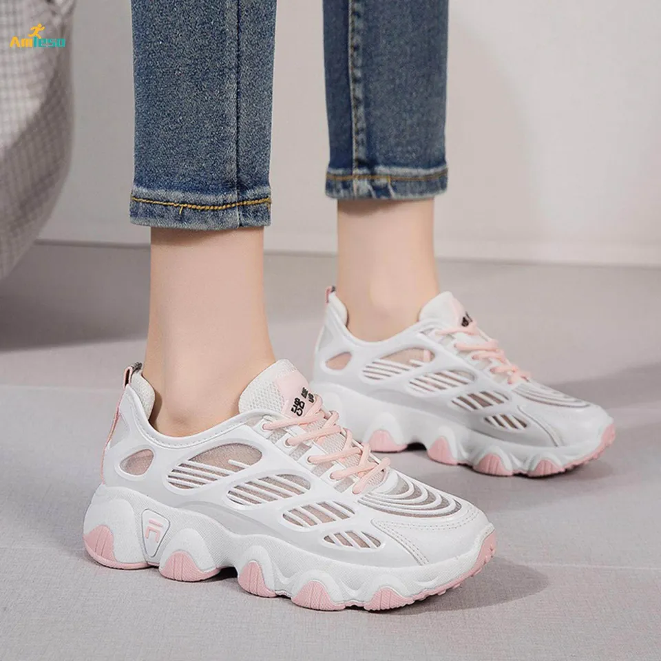 Women Casual Shoes Women Trainers Nonslip Breathable Low Top Chunky Platform Sneakers for Women for Walking Casual Outdoor Female Women Pink 38 Daraz.lk