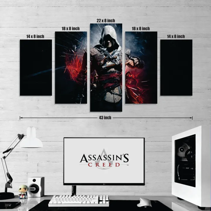 Modern%20HD%20Printed%20Gaming%20Wall%20Art%20With%20Wood%20Frame%20-%20Five(5)%20Pieces%20-%20Image%202