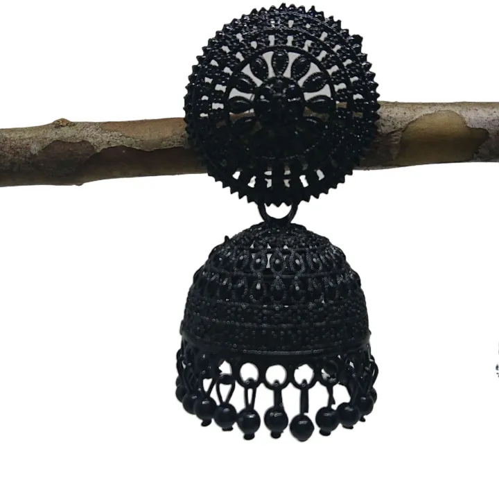 Traditional%20Jhumka%20earrings,%20Elegant,%20Unique,%20Indian%20&%20Pakistani%20Jewelry,%20Party%20and%20Casual%20Wear,%20Coated%20Matt%20Black%20Jhumka%20Jhumki%20LIMITED%20EDITION%20-%20Image%202