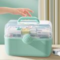 Large Capacity Family Medicine Organizer Box First Aid Kit Medicine Storage Container Outdoor Portable Emergency Folding Kit Box. 